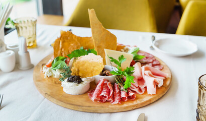 meat plate wiht cheese and nuts