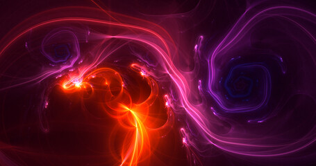 3D rendering abstract red fractal light background