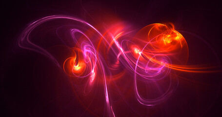 3D rendering abstract red fractal light background