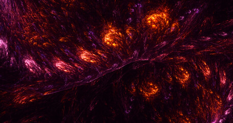 3D rendering abstract red fractal light background