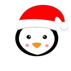 christmas animal in santa claus hat vector illustration	