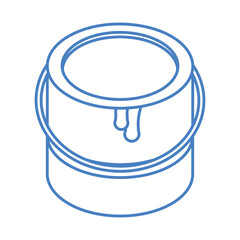 isometric construction bucket color repair work tool and equipment linear style icon design