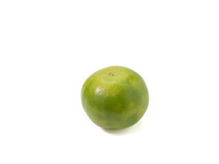 The close up of freshness green lemon isolated on white background.
