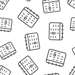 Calendar icon in flat style. Agenda vector illustration on white isolated background. Schedule planner seamless pattern business concept.