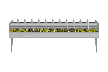 Conveyor Belt with Olives Crushing and Pressing as Oil Production Process Vector Illustration