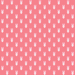 white rabbit head with long ears and pink background repeat pattern
