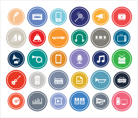 Music & Entertainment Infographic Round design Icon Sets For Web, App And Design.