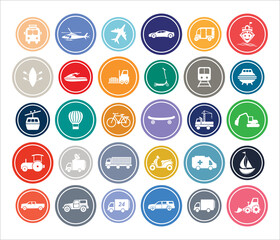 Transportation Infographic Round design Icon Sets For Web, App And Design.