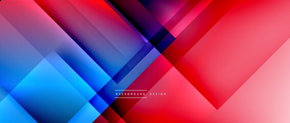 Square shapes composition, fluid gradient geometric abstract background. 3D shadow effects, modern design template