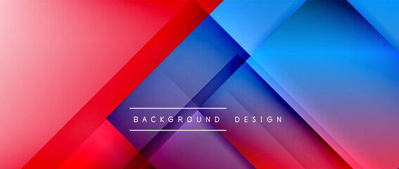 Square shapes composition, fluid gradient geometric abstract background. 3D shadow effects, modern design template