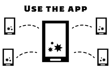 接触確認アプリの使用を勧めるアイコンイラスト