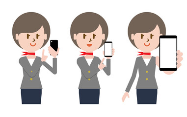 スマートフォンを操作するOL・ビジネスウーマン