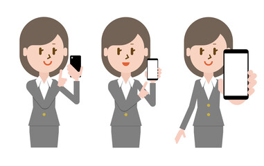 ビジネスウーマン, OL, スマホ, 人物