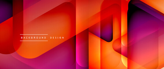 Triangle shapes geometric abstract background. 3D shadow effects and fluid gradients. Modern overlapping forms wallpaper for your text message