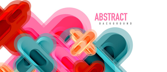 Fototapeta premium Modern vector glass cross shape abstract technology background for cover, placard, poster, banner or flyer
