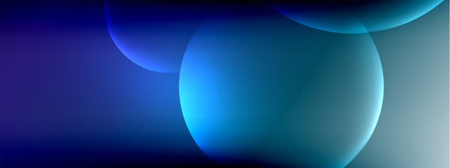 Vector abstract background liquid bubble circles on fluid gradient with shadows and light effects. Shiny design templates for text