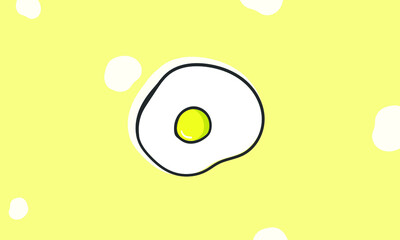 fried eggs in yellow background wallpaper