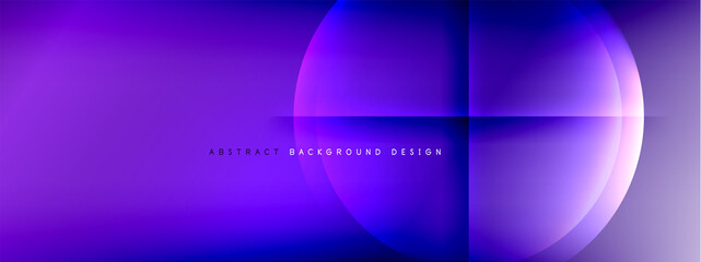 Vector abstract background - circle and cross on fluid gradient with shadows and light effects. Techno or business shiny design templates for text
