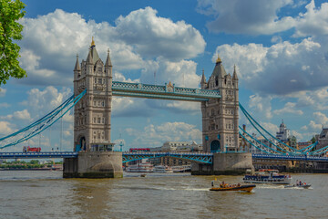 Fototapeta na wymiar The Tower bridge in London, on sunny day.