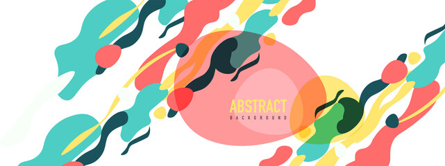 Fototapeta premium Trendy liquid style shapes abstract design, dynamic vector background for placards, brochures, posters, web landing pages, covers or banners