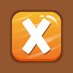 Obraz premium yellow glossy button. For game and app. Button vector design