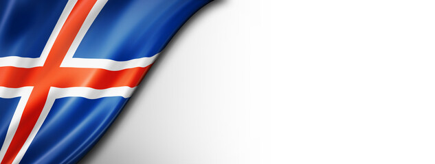 flag of iceland  isolated on a white banner background
