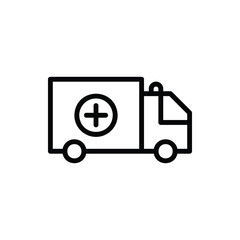 Car, Ambulance Icon Logo Vector Isolated. Public Transportation Icon Set. Editable Stroke and Pixel Perfect.