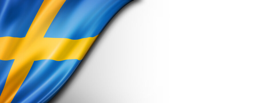 Sweden flag  isolated on a white banner background