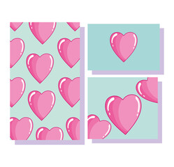 love romantic hearts cartoon decoration banners design