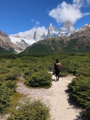 Fototapeta na wymiar Trek in Patagonia, Argentina to Mt. Fitz Roy
