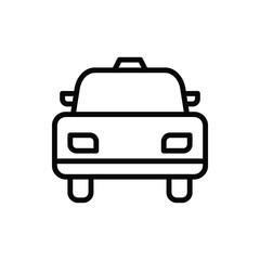 Car, Taxi, Police Car Icon Logo Vector Isolated. Public Transportation Icon Set. Editable Stroke and Pixel Perfect.