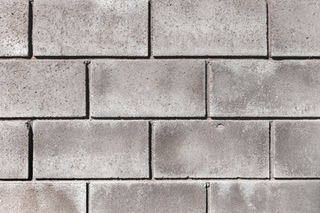 Abstract background old white brick wall with cracks and scratches. Landscape style. Great background or texture.