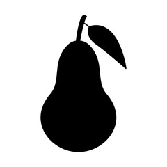 Pear, silhouette. Vector illustration, isolated on a white background.	
