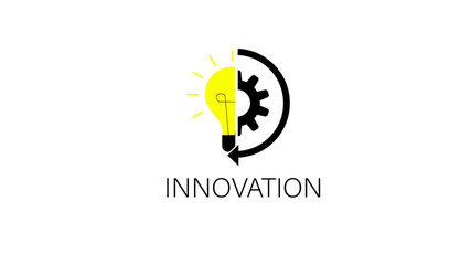innovation icon. Light bulb and cog inside