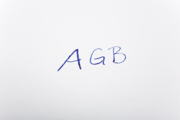 Obraz na płótnie Canvas AGB in Handschrift