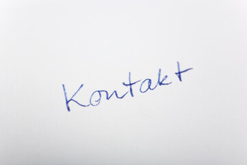 Kontakt in Handschrift