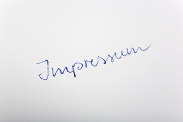 Impressum in Handschrift