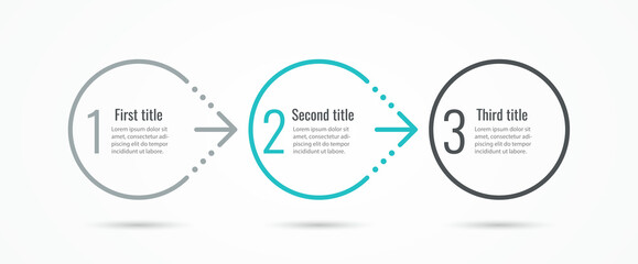 Vector Infographic design template with 3 options or steps. Can be used for process diagram, presentations, workflow layout, banner, flow chart, info graph.