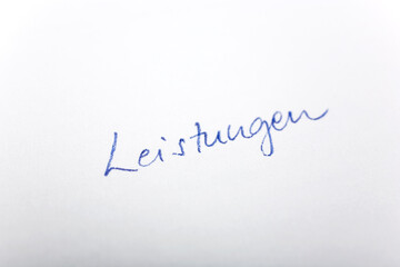 Fototapeta premium Leistungen in Handschrift