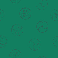 Seamless vector pattern with Gankyil tibetan symbol