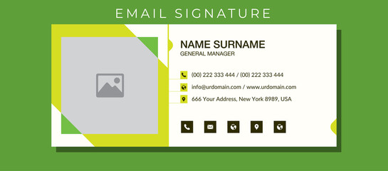 Email signature with an author photo place modern and minimal background