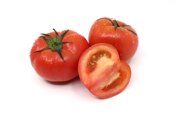 tomatoes on a white background