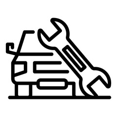 Car fix key icon. Outline car fix key vector icon for web design isolated on white background