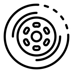 Car wheel icon. Outline car wheel vector icon for web design isolated on white background