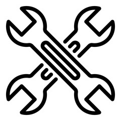 Crossed fixed key icon. Outline crossed fixed key vector icon for web design isolated on white background