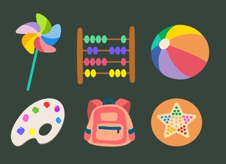 Fototapeta na wymiar Children's games in several vectors