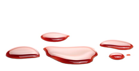 Red wine puddle isolated on white background