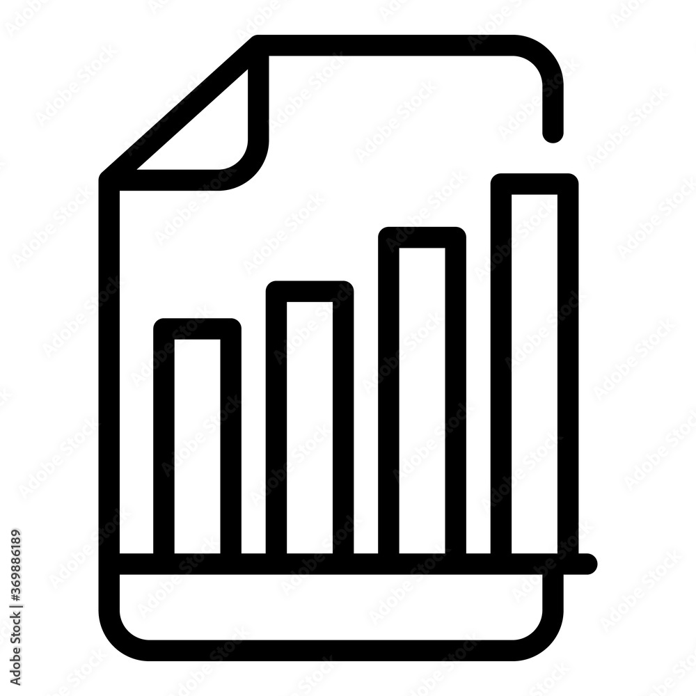 Poster paper graph chart icon. outline paper graph chart vector icon for web design isolated on white backg