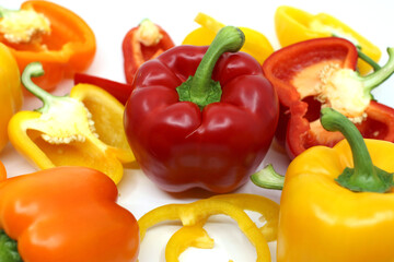 red and yellow peppers