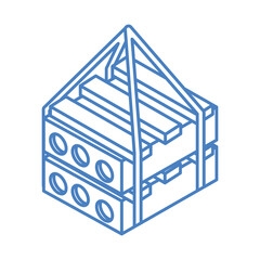 isometric repair construction material steel pallets work tool and equipment linear style icon design